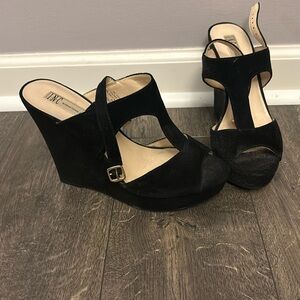 Black platform wedges